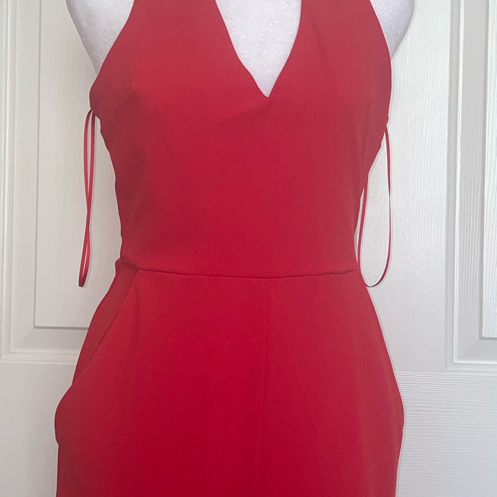Espresso jumpsuit Sexy Red Crossed back design size Smallp